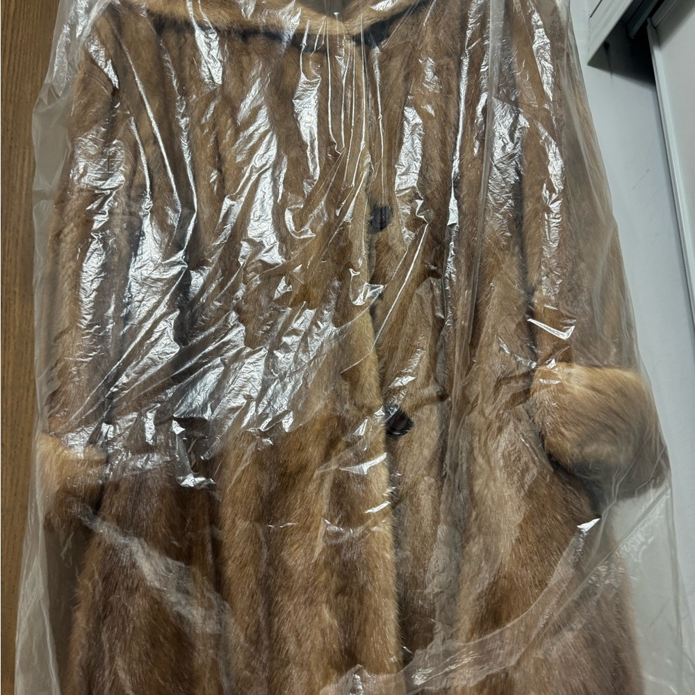 Custom made Mink Fur coat ladies Size 12-14 Jacket with Plush Fur Collar - Picture 16 of 16